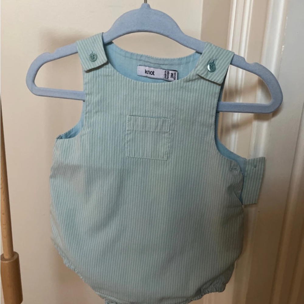 Knot Mint Striped Kids Bodysuit